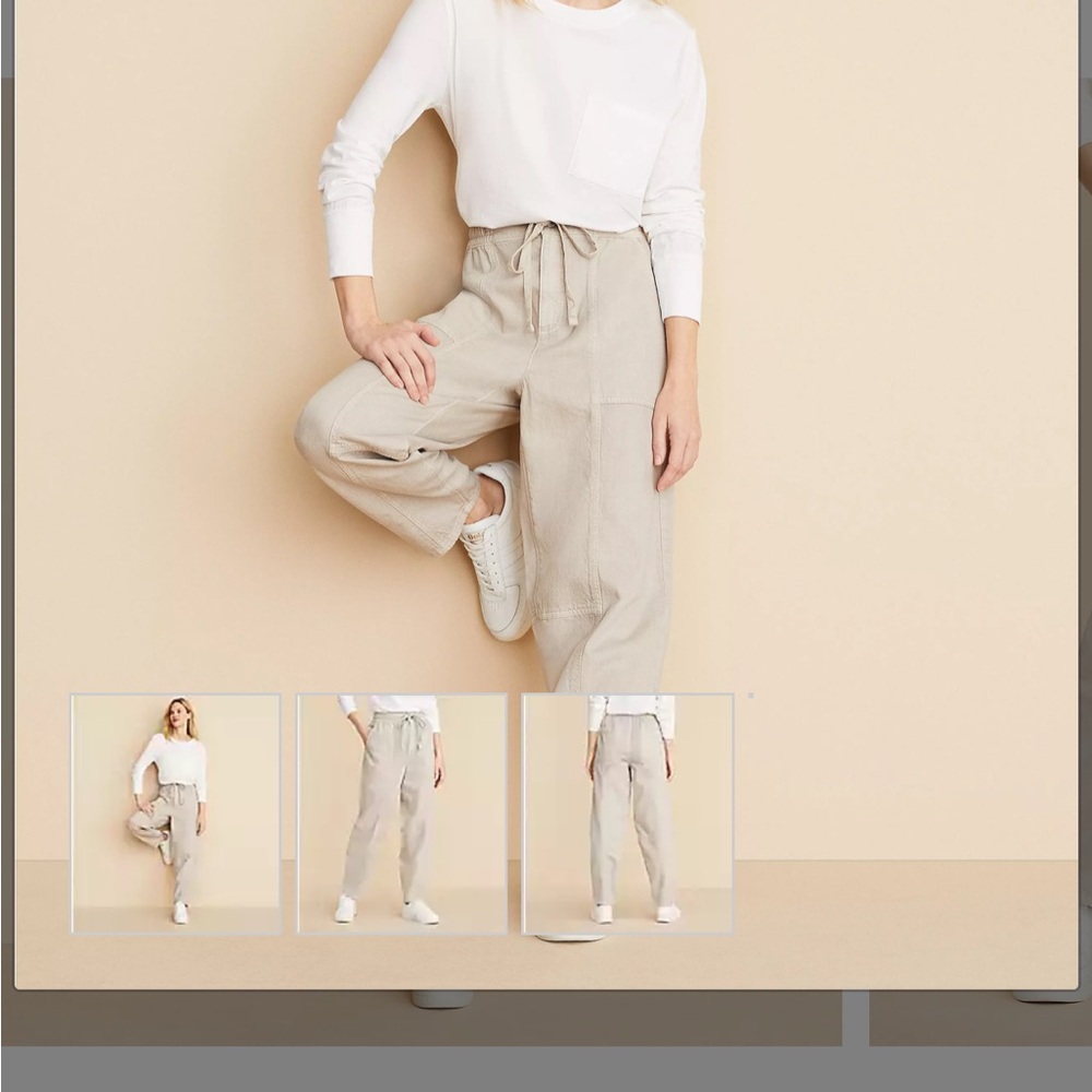 Lou & Grey Taupe Elastic Waist Pants